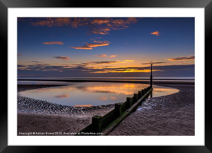 Sunset Wales Framed Mounted Print by Adrian Evans