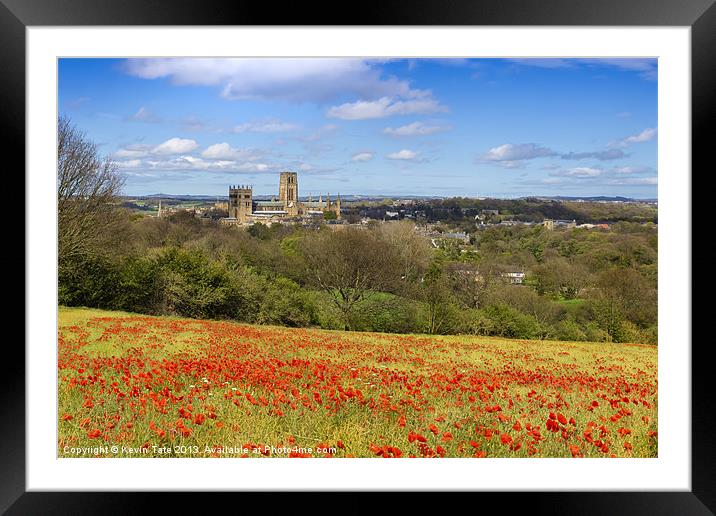 Durham Cathedral Poppies Framed Mounted Print by Kevin Tate