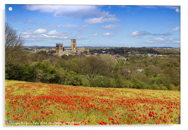 Durham Cathedral Poppies Acrylic by Kevin Tate