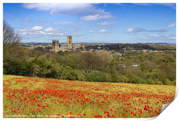 Durham Cathedral Poppies Print by Kevin Tate