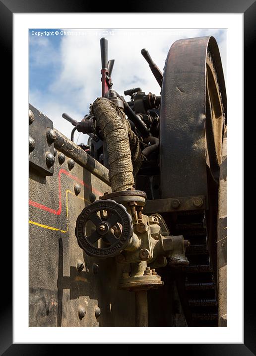 Steam engine pipe Framed Mounted Print by Christopher Kelly