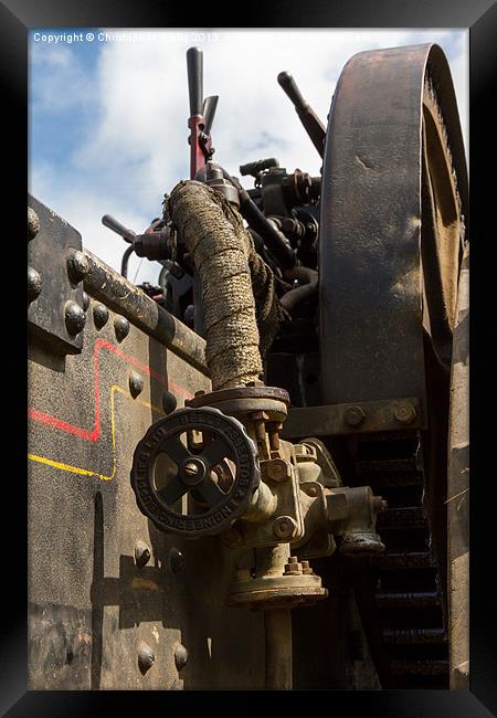 Steam engine pipe Framed Print by Christopher Kelly