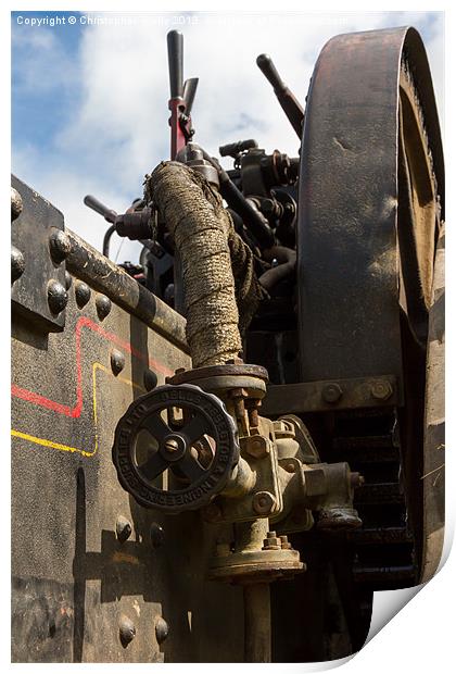 Steam engine pipe Print by Christopher Kelly