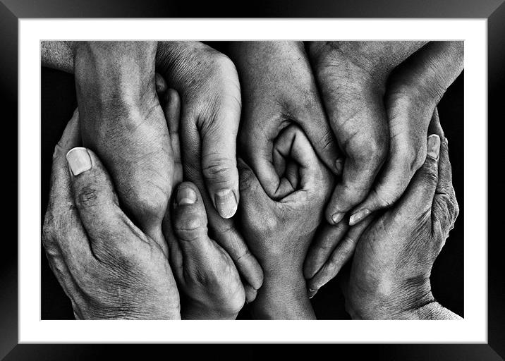 You Need Hands..... Monochrome Framed Mounted Print by Sandi-Cockayne ADPS