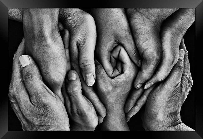 You Need Hands..... Monochrome Framed Print by Sandi-Cockayne ADPS