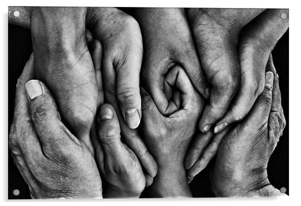 You Need Hands..... Monochrome Acrylic by Sandi-Cockayne ADPS