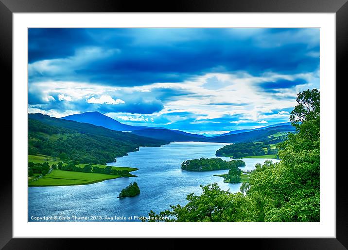 Queens View Loch Tummel Framed Mounted Print by Chris Thaxter