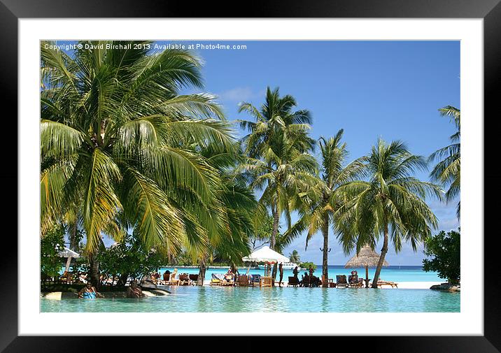 Maldives Beach Resort Framed Mounted Print by David Birchall