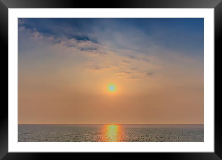 Sun rise over the sea Framed Mounted Print by Dean Messenger