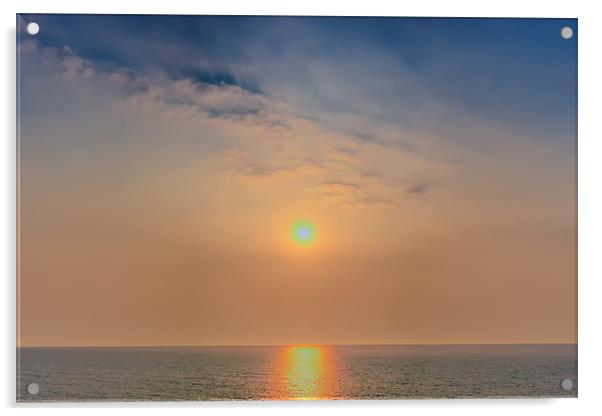 Sun rise over the sea Acrylic by Dean Messenger