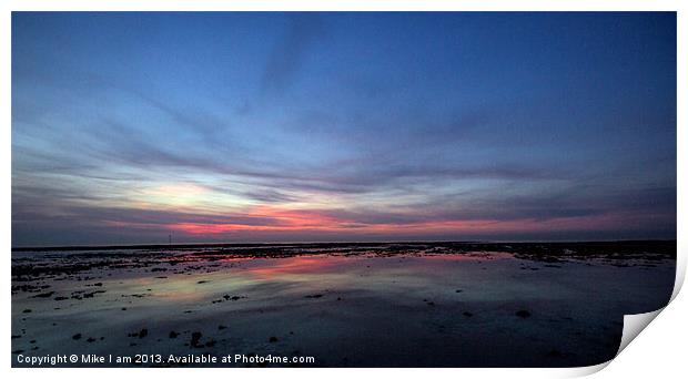 Beach at sunset Print by Thanet Photos