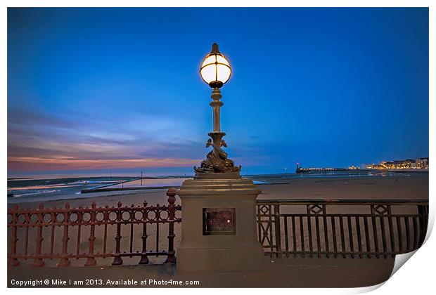 Lamp by the seaside Print by Thanet Photos
