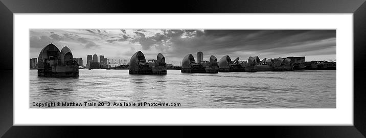 Thames Barrier Panorama Framed Mounted Print by Matthew Train