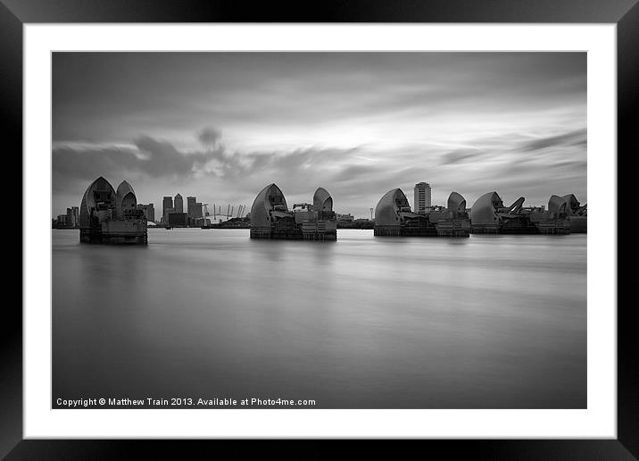 Thames Barrier I Framed Mounted Print by Matthew Train
