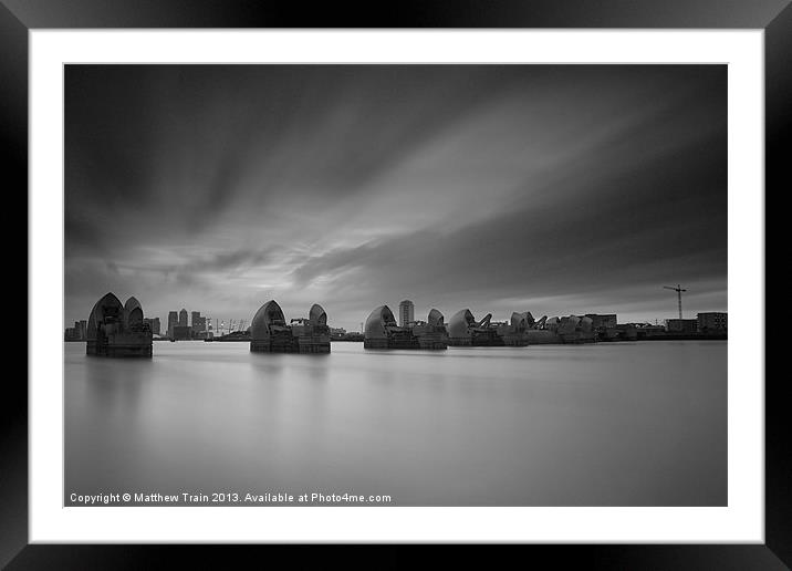 Thames Barrier III Framed Mounted Print by Matthew Train