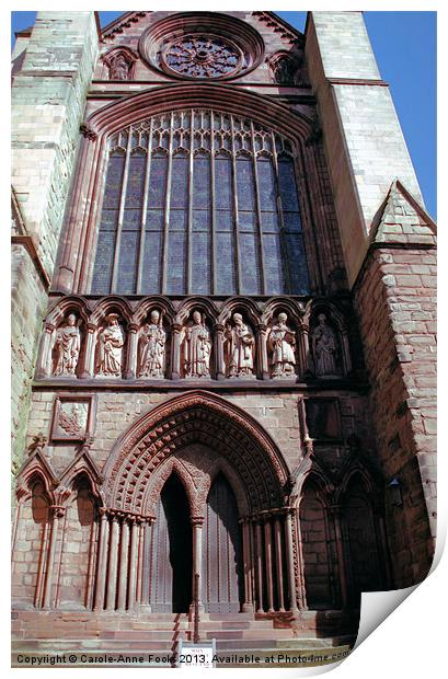 The Great West Doors Lichfield Cathedral Print by Carole-Anne Fooks