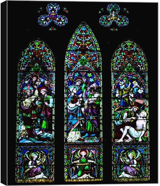 Stained Glass Lichfield Cathedral Canvas Print by Carole-Anne Fooks