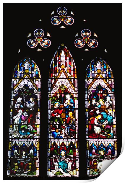 Stained Glass Lichfield Cathedral Print by Carole-Anne Fooks