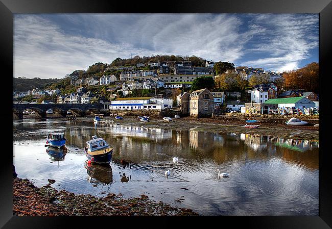 Looe River Reflections Framed Print by Rosie Spooner