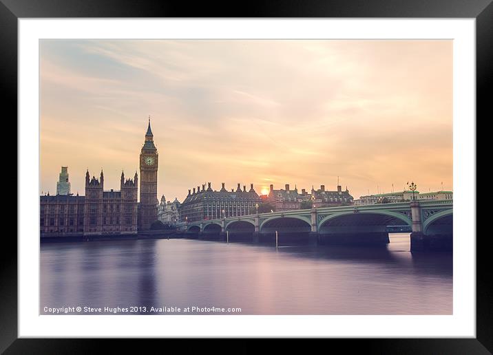 Sunset over London Framed Mounted Print by Steve Hughes