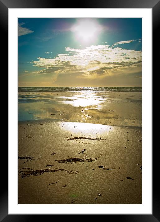 Sunset at Broad Haven, Pembrokeshire, Wales Framed Mounted Print by Mark Llewellyn