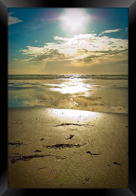 Sunset at Broad Haven, Pembrokeshire, Wales Framed Print by Mark Llewellyn