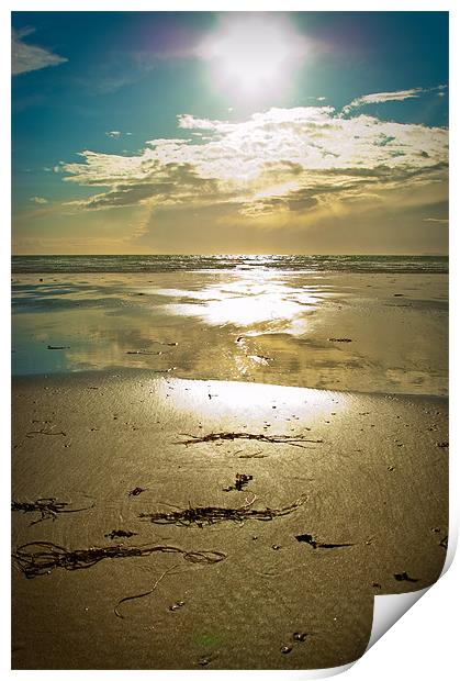 Sunset at Broad Haven, Pembrokeshire, Wales Print by Mark Llewellyn