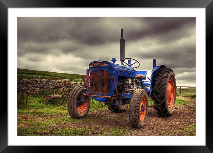 Fordson Super Dexta Tractor Framed Mounted Print by Anne Macdonald