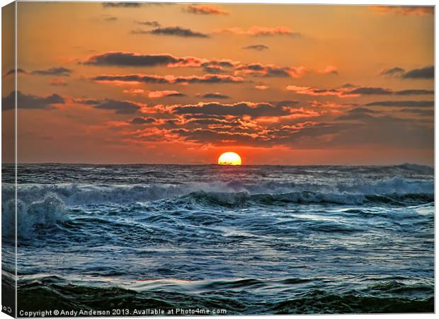 Indian Ocean Sunset Canvas Print by Andy Anderson