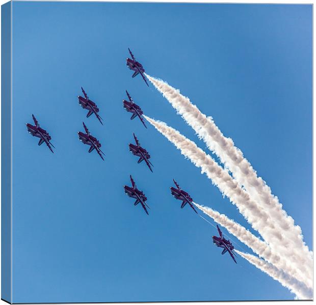 Red Arrows Roll Canvas Print by Simon West