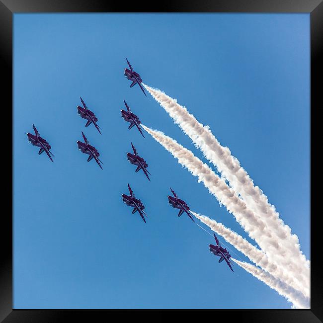 Red Arrows Roll Framed Print by Simon West