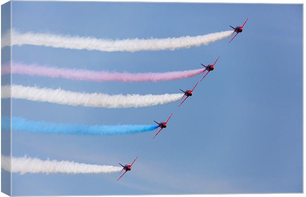 Red Arrows Air Display Canvas Print by Simon West