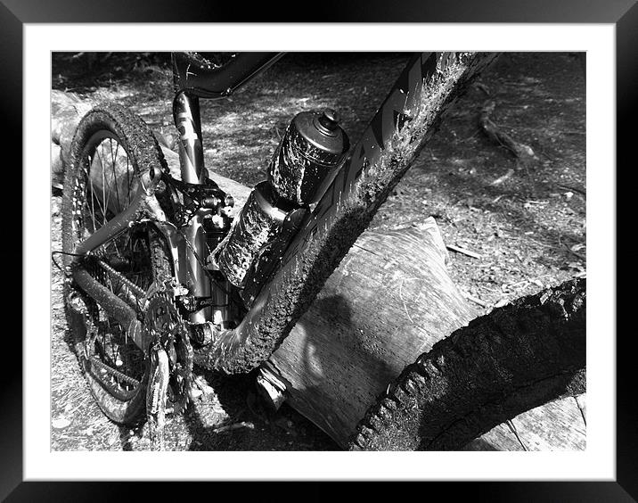 Mountain biking dirty riding Framed Mounted Print by Colin Richards