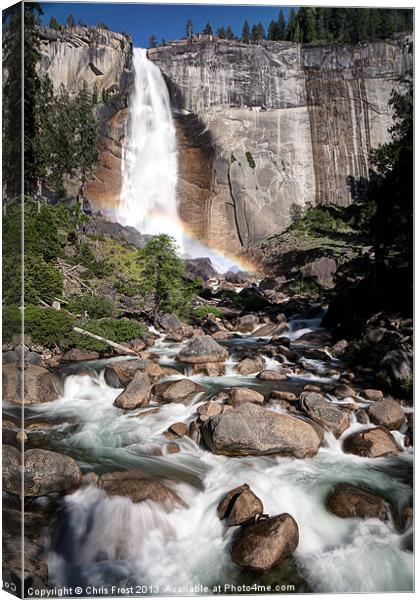 Nevada Falls Rainbow, Yosemite Canvas Print by Chris Frost