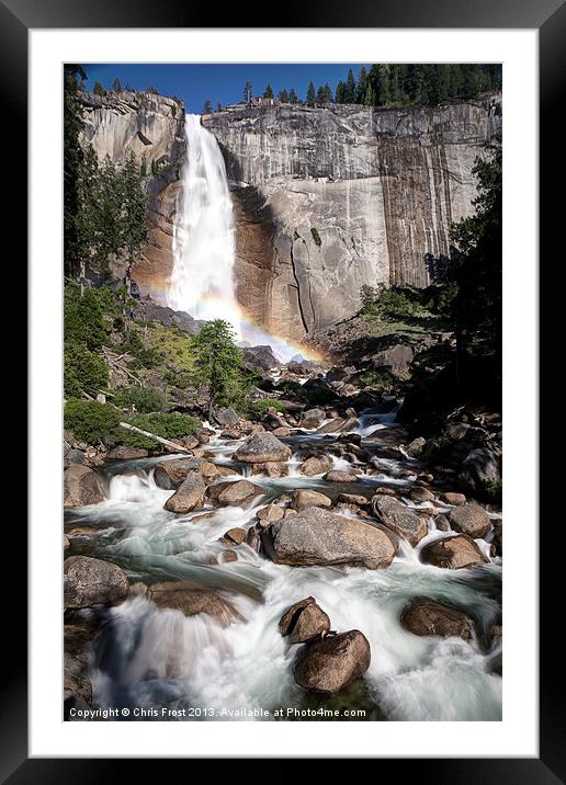 Nevada Falls Rainbow, Yosemite Framed Mounted Print by Chris Frost