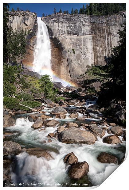 Nevada Falls Rainbow, Yosemite Print by Chris Frost