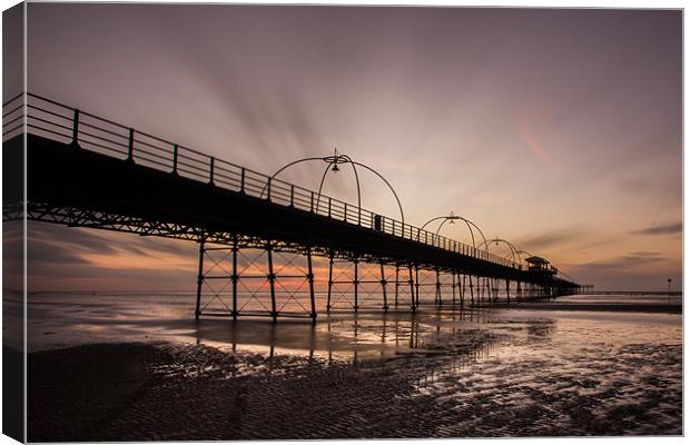 Dusk at Southport Canvas Print by Jed Pearson