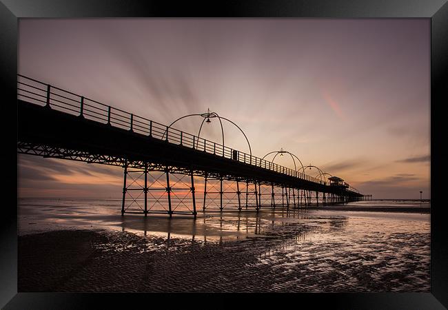 Dusk at Southport Framed Print by Jed Pearson