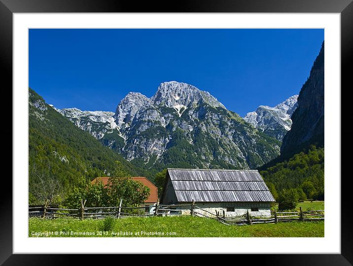 Alpine Farm Framed Mounted Print by Phil Emmerson
