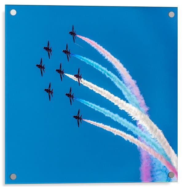 Red Arrows Coloured Roll Acrylic by Simon West