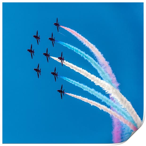 Red Arrows Coloured Roll Print by Simon West