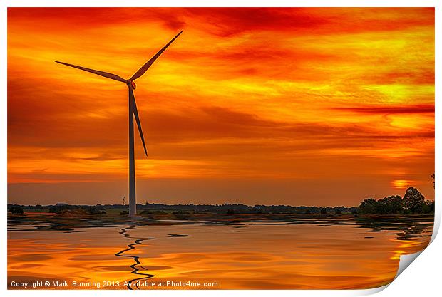 Harvesting The Power Of Wind Print by Mark Bunning