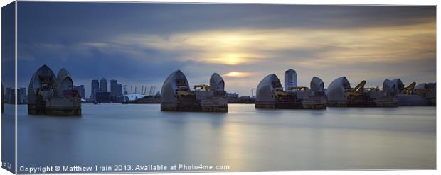 Thames Barrier Panorama II Canvas Print by Matthew Train