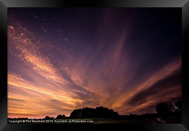 Sunset over Stanpit Framed Print by Phil Wareham