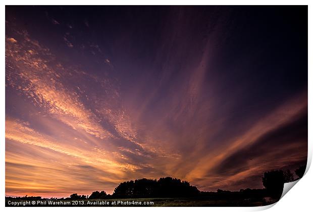 Sunset over Stanpit Print by Phil Wareham