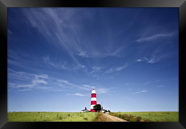 Happisburgh Lighthouse Into the Sky Framed Print by Paul Macro