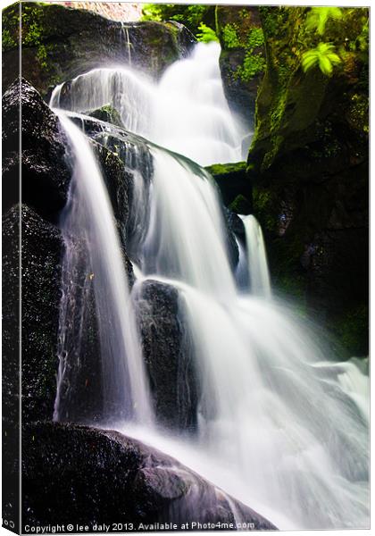 Lumsdale Waterfall. Canvas Print by Lee Daly
