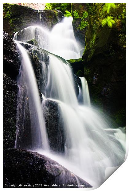 Lumsdale Waterfall. Print by Lee Daly