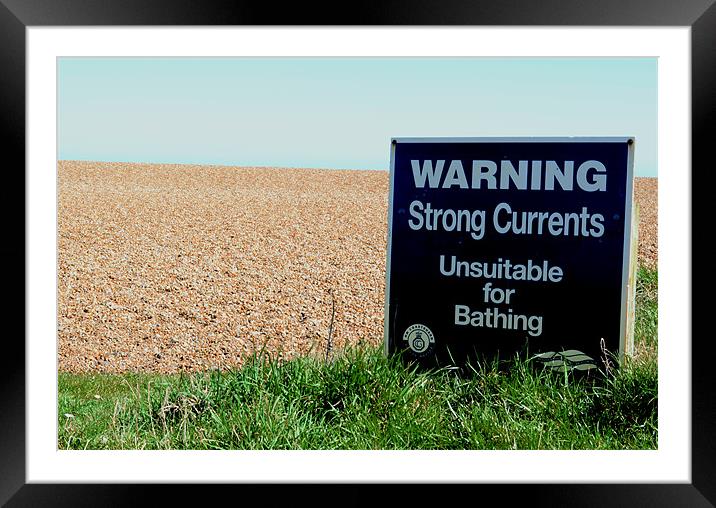 Seaside Warning Framed Mounted Print by Gemma Shipley