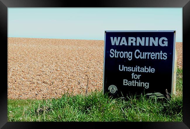 Seaside Warning Framed Print by Gemma Shipley